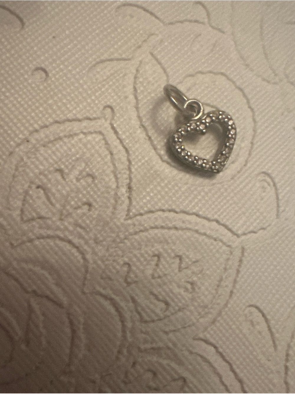 Pandora Silver Heart Pavé Pendant Charm